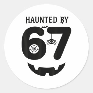 Pegatina Redonda Meme 6 7 Traje de Halloween de Brainrot italiano E