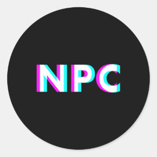 Pegatina Redonda Meme - Carácter no jugador 2