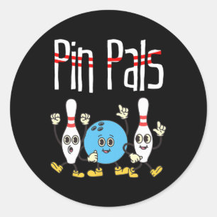 Pegatina Redonda Meme De Baile Kawaii De Pin Pals Bowball Y Pins