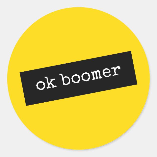 Pegatina Redonda Meme de boomer de Ok (Anverso)