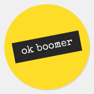 Pegatina Redonda Meme de Boomer OK