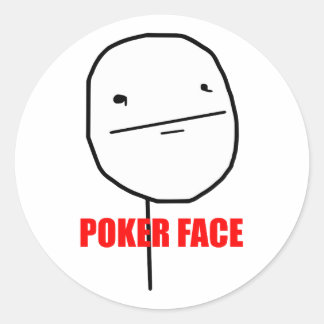 Pegatina Redonda Meme de cara de póquer