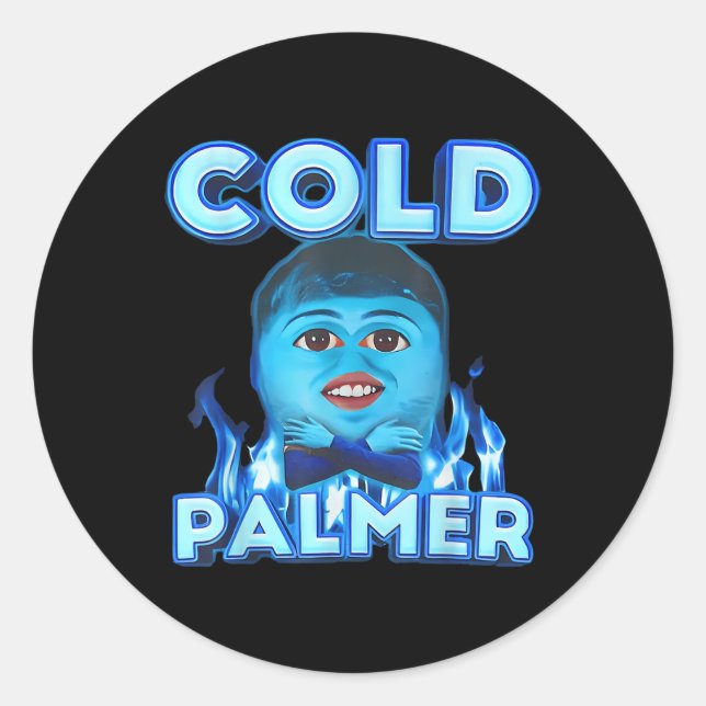 Pegatina Redonda Meme de Cold Palmer, Meme de Fun (Anverso)