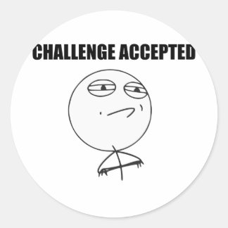 Pegatina Redonda Meme de cómic de Rage Face