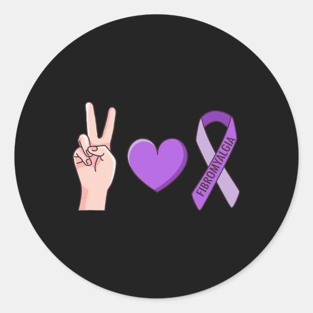 Pegatina Redonda Meme de concienciación sobre la cinta morada de am (Anverso)