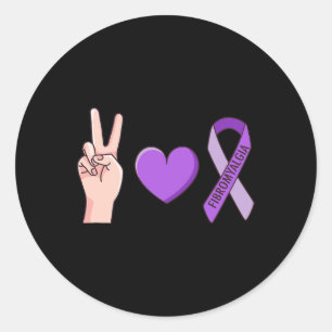 Pegatina Redonda Meme de concienciación sobre la cinta morada de am