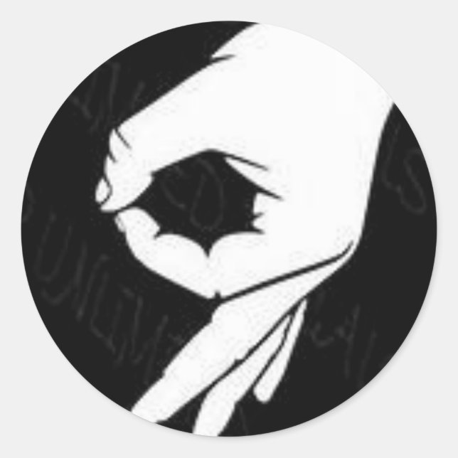 Pegatina Redonda meme de emoji de ok (Anverso)