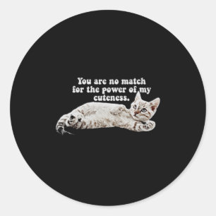 Pegatina Redonda Meme de gato enojado divertido para dueños y amant