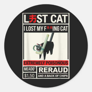 Pegatina Redonda Meme De Gato Silencioso Que Perdí A Mi Gato Muy Po