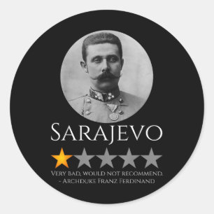 Pegatina Redonda Meme de Historia - Archiduque Franz Ferdinand - Wa