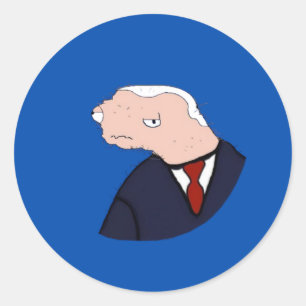 Pegatina Redonda Meme de Jeo Boden Ultimate (Azul)