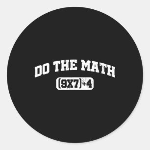 Pegatina Redonda Meme de matemáticas, meme de matemáticas 67, profe