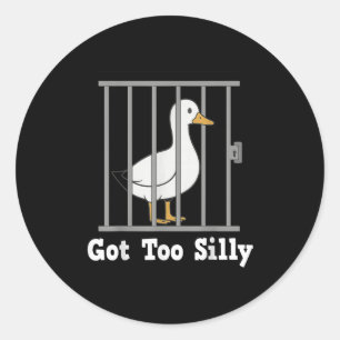 Pegatina Redonda Meme De Pato Gracioso Se Tiró El Humor De Los Homb