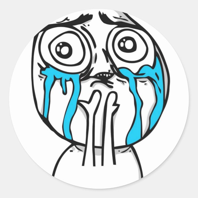 Pegatina Redonda Meme de sobrecarga de cutenes (Anverso)