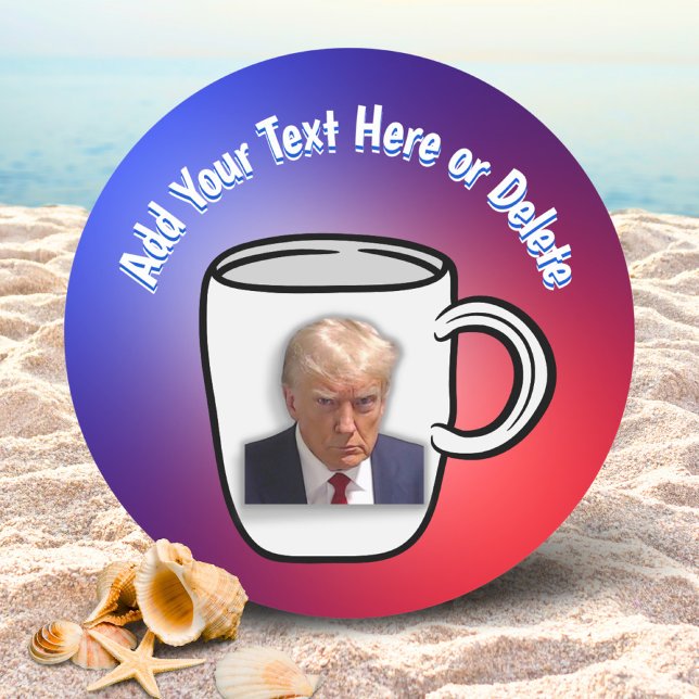 Pegatina Redonda Meme de tiros de Donald Trump añade tu texto azul  (Subido por el creador)