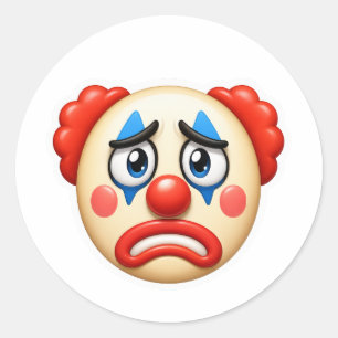 Pegatina Redonda Meme del Emoji de Payaso “Les Confíe”