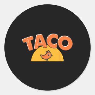 Pegatina Redonda Meme Divertido de Pollo Taco de Moda Trump Siempre