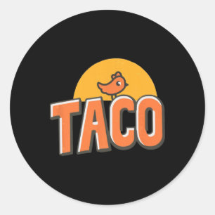 Pegatina Redonda Meme Divertido de Pollo Taco Tendencia Trump Siemp