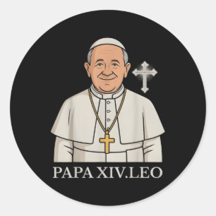 Pegatina Redonda Meme divertido del Papa León Xiv Da Pope