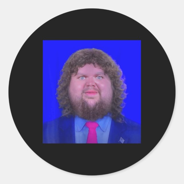 Pegatina Redonda Meme divertido Jd Vance Shirt Jd Vance Face (Anverso)