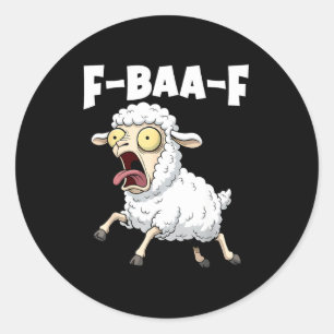 Pegatina Redonda Meme F-baa-f - Gráfico divertido de meme gritando