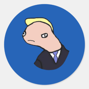 Pegatina Redonda Meme Final Doland Tremp (Azul)