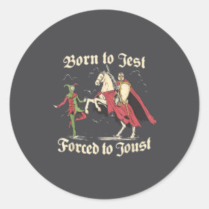 Pegatina Redonda Meme Genial Medieval Gráfico Antiguo Caballeros Di