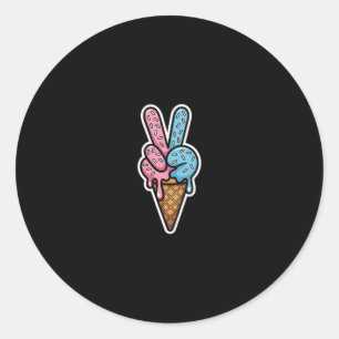 Pegatina Redonda Meme Genial Seis Siete 67 Helado Deporte Goteo