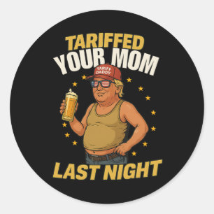 Pegatina Redonda Meme político de Tariff Daddy - Funny Trump Style 
