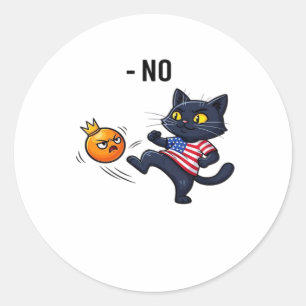 Pegatina Redonda Meme Político Divertido Sin Diseño de Gato