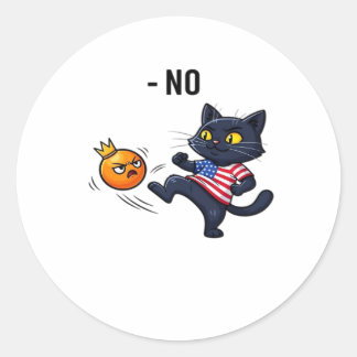 Pegatina Redonda Meme Político Divertido Sin Diseño de Gato
