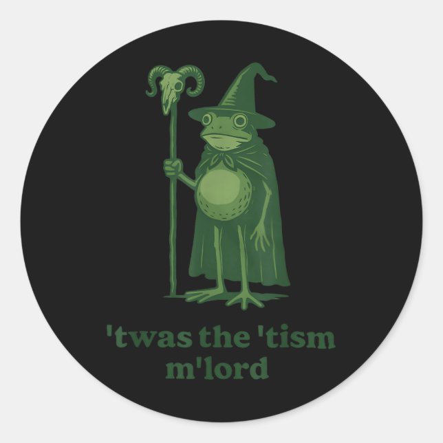 Pegatina Redonda Meme Twas The Tism Mlord (Anverso)