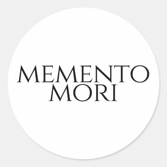 Pegatina Redonda Memento Mori (Anverso)
