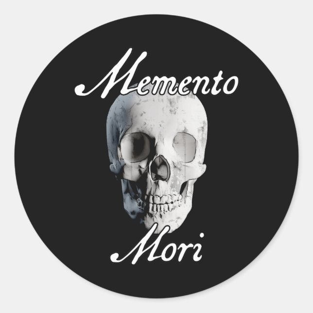 Pegatina Redonda Memento Mori (Anverso)