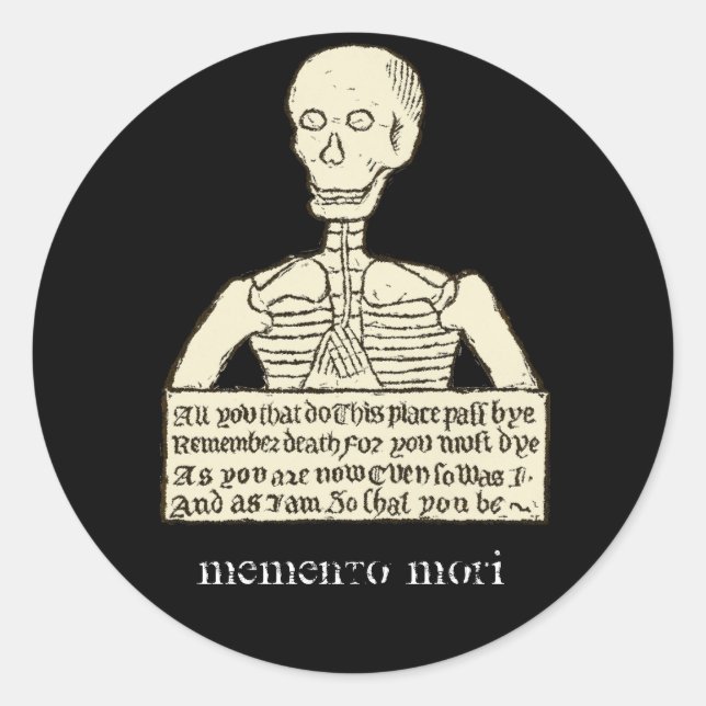 Pegatina Redonda Memento Mori (Anverso)