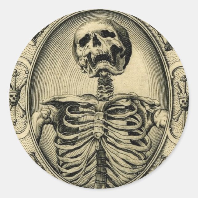 Pegatina Redonda Memento Mori (Anverso)