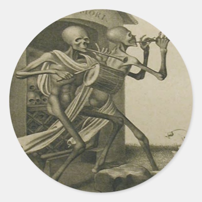 Pegatina Redonda Memento Mori (Anverso)