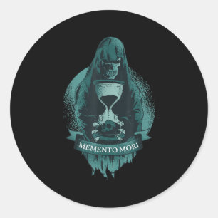Pegatina Redonda Memento Mori Stoic Latin Stoicism Philosophem
