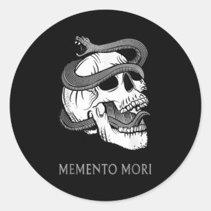 Pegatina Redonda Memento Mori Stoic Latin Stoicism Philosophem