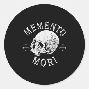 Pegatina Redonda Memento Mori Stoic Recuerda Los Huesos De La Muert
