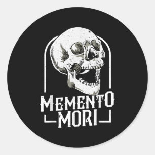 Pegatina Redonda Memento Mori Stoicism Mortalidad Filosofía Q