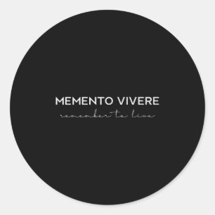 Pegatina Redonda Memento Vivere Recuerda Vivir Filosofía Latín Q