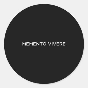 Pegatina Redonda Memento Vivere Recuerda Vivir Filosofía Latín Q