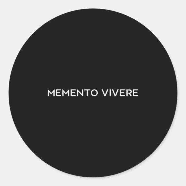 Pegatina Redonda Memento Vivere Recuerda Vivir Filosofía Latín Q (Anverso)