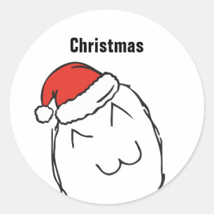 Pegatina Redonda Memes de Troll Le Me INGENUO EDITABLE de Navidad