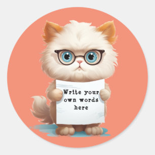 Pegatina Redonda Memo cat