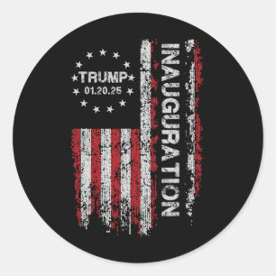 Pegatina Redonda Memorabilia presidente de Trump, día de la toma de