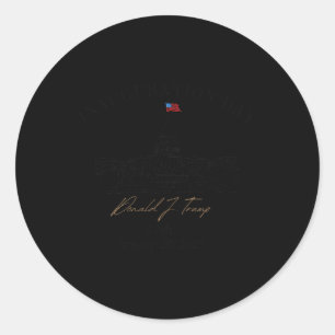 Pegatina Redonda Memorándum de la inauguración del presidente Donal