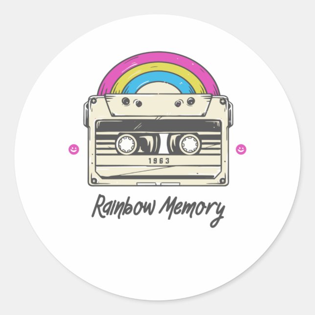 Pegatina Redonda Memoria arco iris (Anverso)