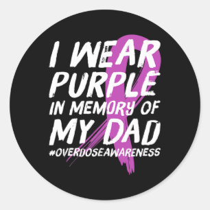 Pegatina Redonda Memoria de papá usa conciencia de sobredosis morad